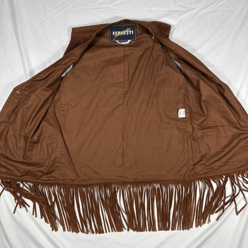 Alberta Ferretti Corduroy Vest Western Rodeo Tassles Horses Womens 8 - Picture 7 of 13