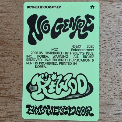 Riwoo Official Photocard Boynextdoor 4th EP Album No Genre