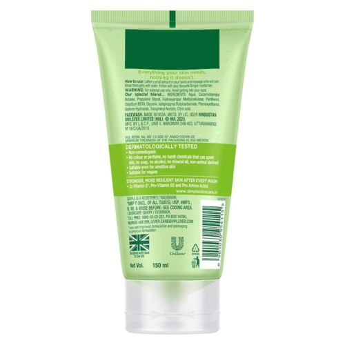 Simple Refreshing Face Wash 150 ml | 100% Soap-Free Formula for Soft, Clean Skin - Picture 2 of 10