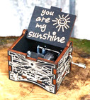 You Are My Sunshine Laser Engraved Retro 'Mini' Hand-Crank Music Box- Portable-