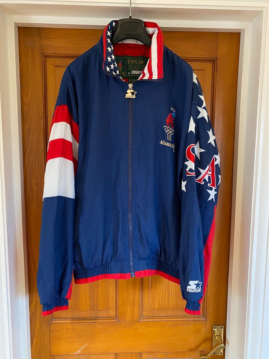 Starter Atlanta 1996 Olympics USA Team Player Full Zip Track Jacket Size L  RARE