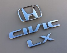 2001-2005 Honda Civic Lx Sedan Trunk Emblem Set Logo Badge Oem