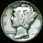 1937 S MERCURY DIME  90% SILVER