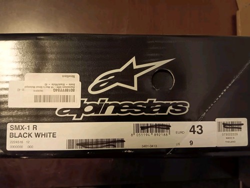 Alpinestars SMX-1 R Motorcycle Boots Black/White Size 43 / US 9 FAST SHIPPING - 第 3/9 張圖片