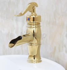 NEW "Water Pump Look" Style Gold Color Brass Bathroom Faucet Mixer Tap sgf051