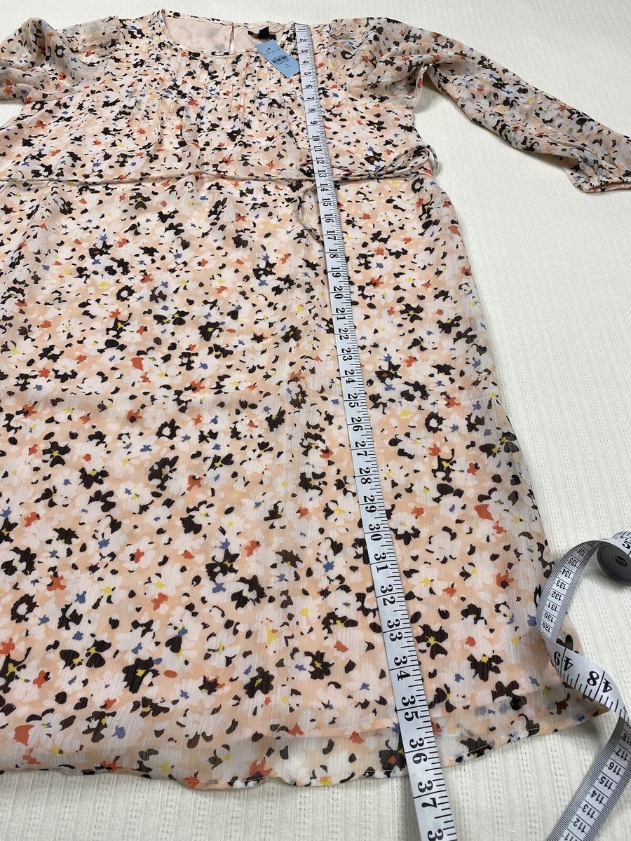 Ann Taylor Floral Pleat Front Belted Pleat Dress Pink Womens S PETITE | eBay