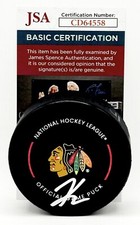 Kevin Korchinski signed Chicago Blackhawks Official Game Puck autographed JSA