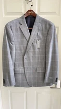 MICHAEL KORS Kelson Men's, Modern Fit Blazer Sport Coat Gray 44R
