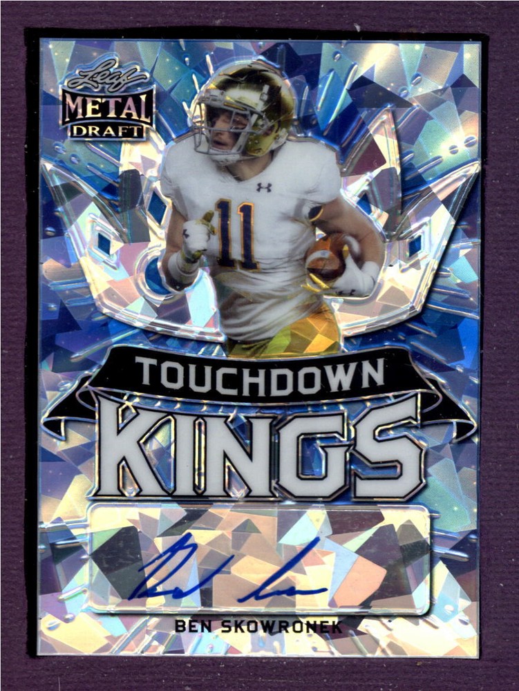 2021 Leaf Metal Draft Touchdown Kings Crystals Autographs Blue #BS1 Ben Skowrone