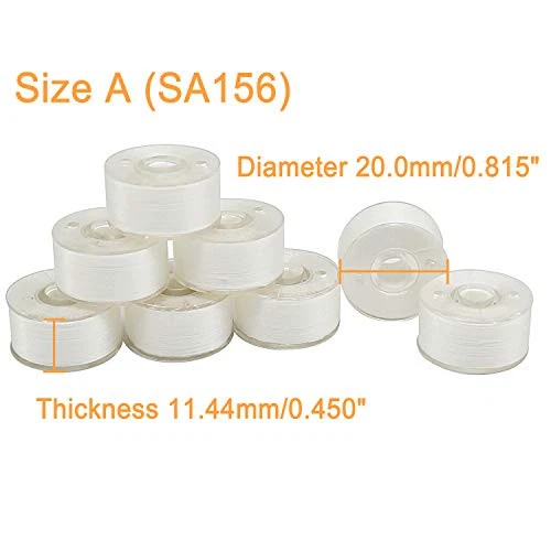  25pcs White 70D/2 (60WT) Prewound Bobbin Thread Plastic Size A SA156 for  - Image 3 of 4