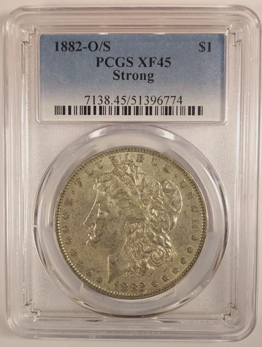 Hard To Find 1882 O/S Morgan Silver Dollar PCGS  XF 45 Strong