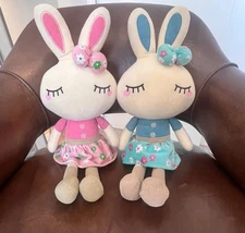 Cllayees Set of 2 Plush Bunny Rabbit, 18.3 in Easter Rabbit Stuffed Animal