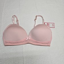 Girls No Wire Bra Youth Teen Adjustable Padded White 32/M