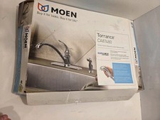 Moen Torrance CA87480 Chrome Kitchen Faucet Centerset Duralock Lever Low Arc