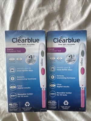 Lot of 2   New Clearblue Digital Ovulation Test - 10 Tests Each Box Exp