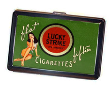 Cigarette case Lucky Strike pinup advertisement Handmade Accessory FREE SHIPPING
