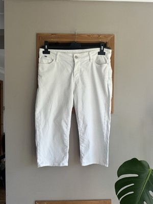 Crew Clothing Womens White Cropped Jeans Size 12 Slim Fit Stretch Capri Denim