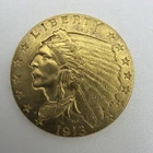 1913 $2 1/2 Gold Indian Head Coin (4 Grams) Antique Coin Gold Coin Pelican Back