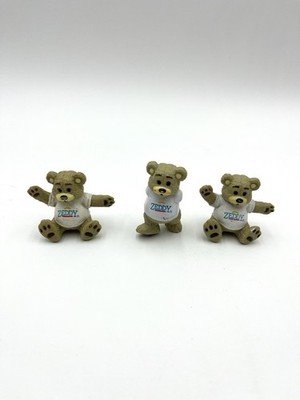 Vintage 80's Zeddy Bear 3'' Figure Zellers mascot PVC Figurine Lot of 3 - Loose