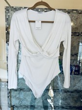 Mangopop Collection Size L Long Sleeve White Body Suit Snaps 30" Mango