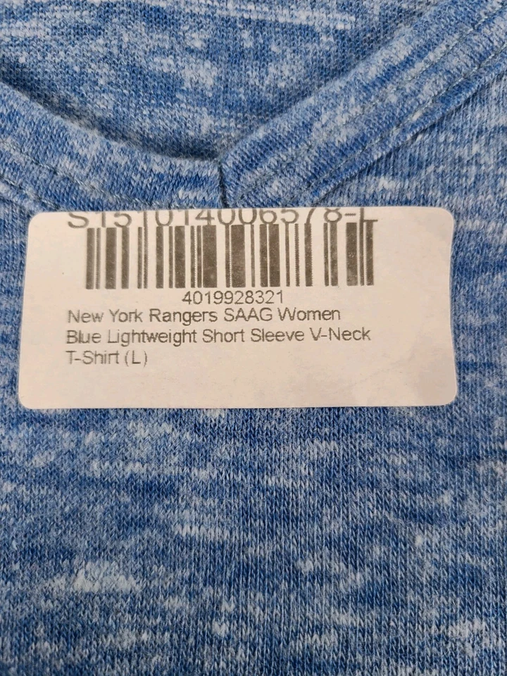 New York Rangers X Soft As A Grape Para Mujer Azul Ligero S/S Cuello en V T Talla L Foto 2 de 4