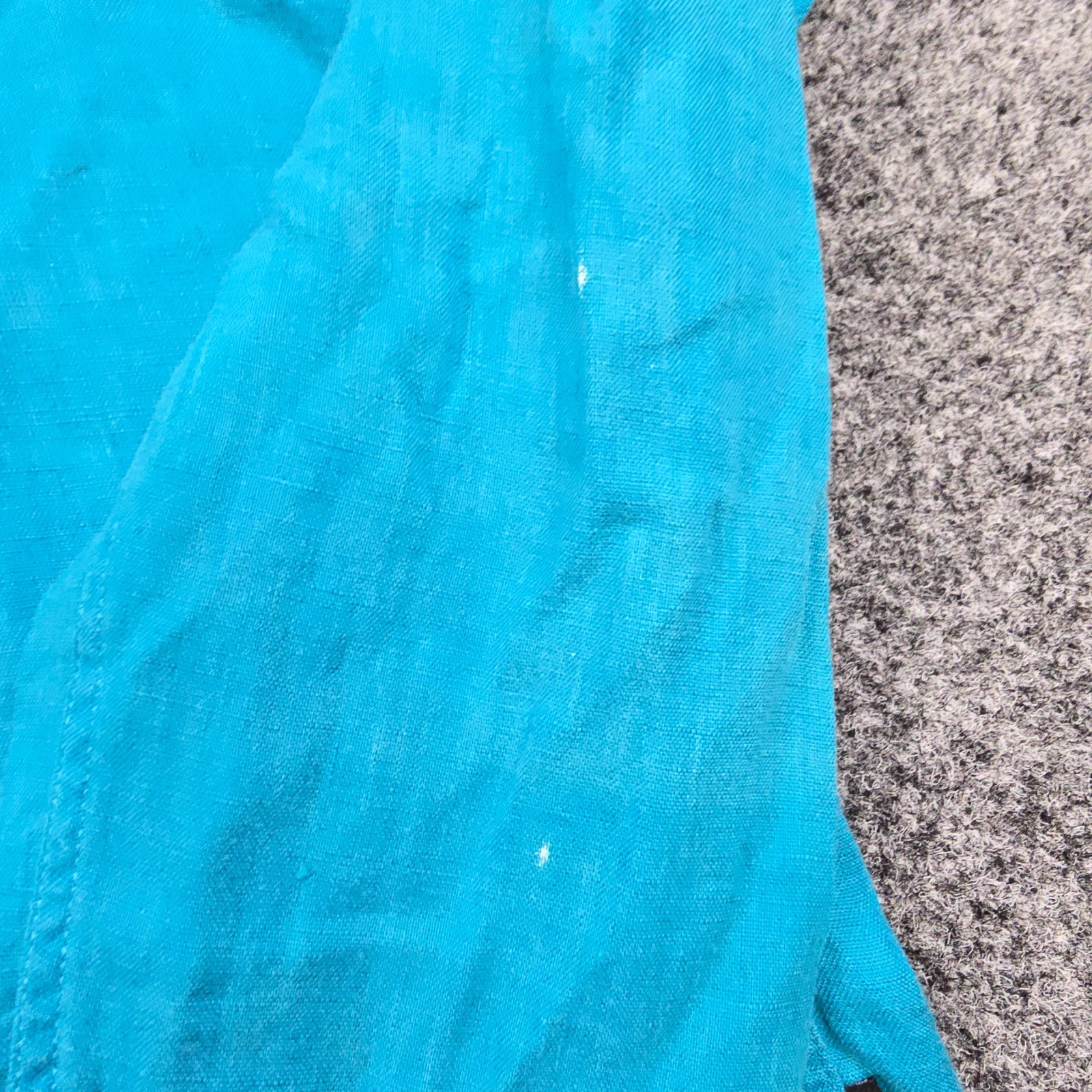 Hugo Boss Shirt Mens LARGE blue Long Sleeve Button Up collared Linen Size L thumbnail 2