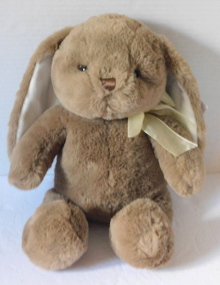 Bunny Rabbit Stuffed Plush About 14  Stuffed Animal Brown White Floppy Ears