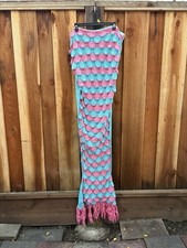Knitted Blue/Pink Mermaid Tail Blanket