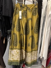 NWT ZARA Women Floral Green Paisley Printed Wide Leg Flowy Boho Pants XS