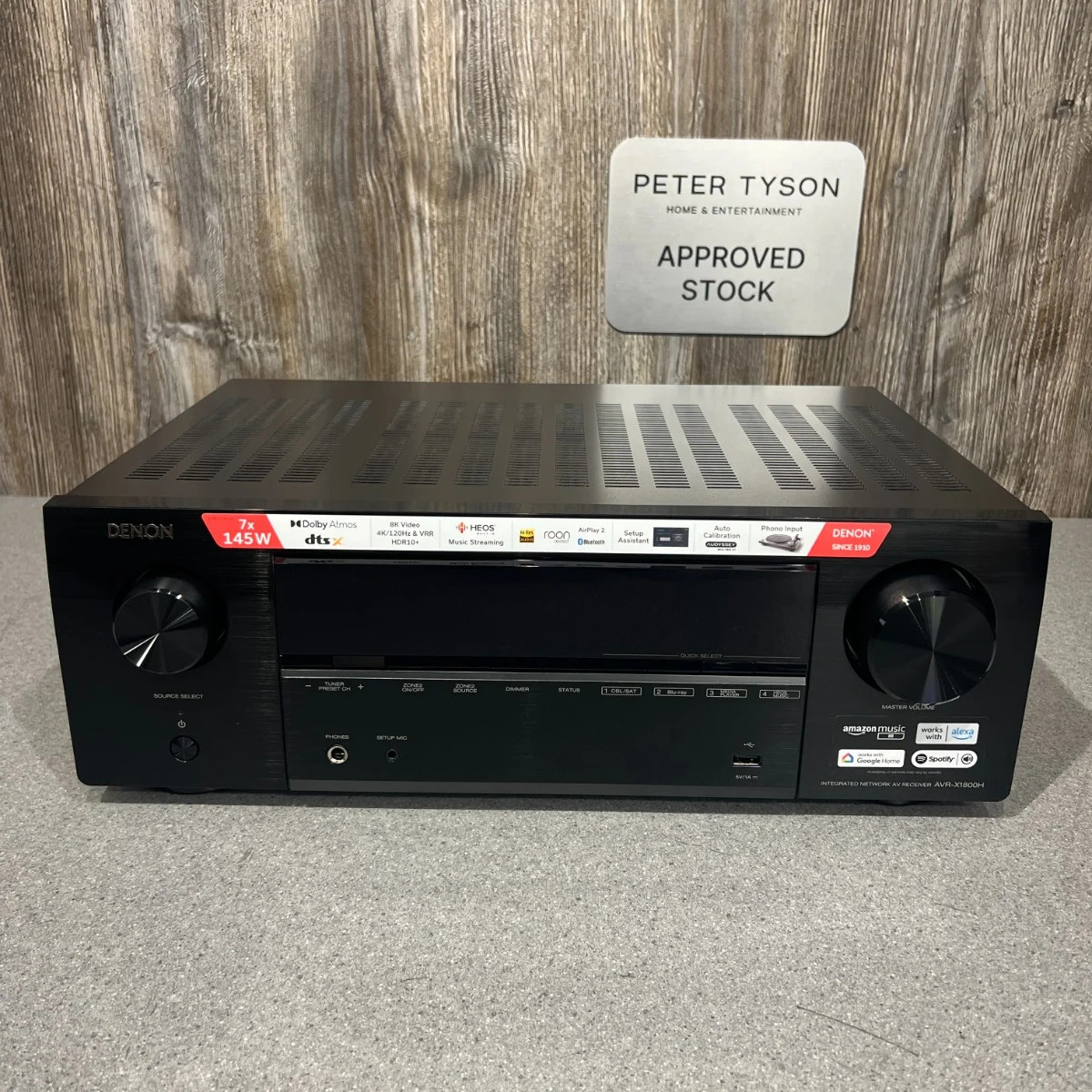 Nearly New - Denon AVR-X1800H 7.2 Ch. 8K AV Receiver with HEOS Built-in - Black