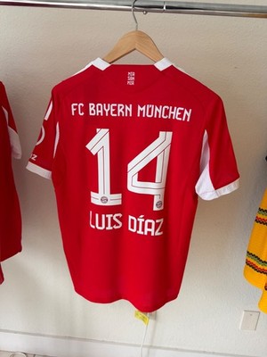 Adidas Bayern Munich Luis Diaz 14 Home Jersey 2025/26 L UCL 6 Titles Patch NWT