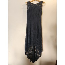 MUADRESS Womens Black Lace High Low Cocktail Dress Sleeveless Size S
