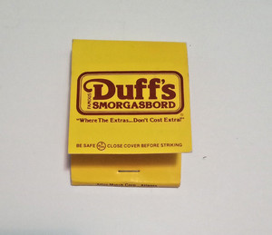 Vintage Full Matchbook/Matches: "Duff’s Famous Smorgasbord" VERY GOOD condition