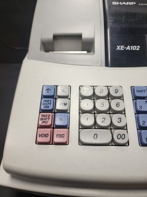 Sharp XE-A102 Electric Cash Register No Keys/Paper Roll Or Manual
