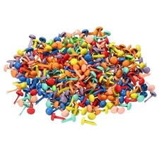 300 Pcs 4.5 x 8 mm Mini Brads for Paper Crafts Fastener Assorted Colors