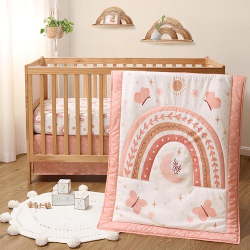 The Peanutshell 3 Piece Baby Crib Bedding Set for Girls - Newborn, Infant & T...