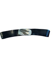 Vintage Black Snake Scale Stretch Belt with Rhinestone Buckle