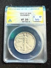 1937 D WALKING LIBERTY HALF DOLLAR ANACS VF 35 DETAILS CLEANED 468