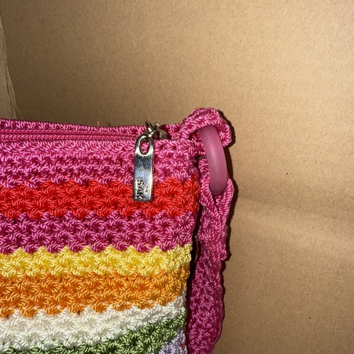 The Sak Crochet Bag Purse Zipper closure Sak Charm Multi Color - Picture 5 of 11