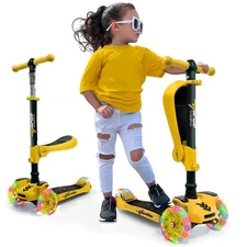 3-Wheeled Kick Scooter for Kids Yellow