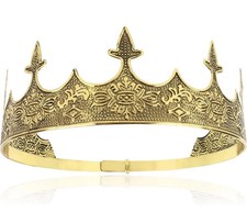 CIEHER King Crown for Men - Baroque Royal (Adjustable Ancient Gold 