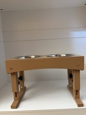 2 This Is An Adjustable Elevated Pet Feeder with Two Stainless Steel Bowls. New