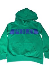 Polo Ralph Lauren Logo Hoodie Sweatshirt Size 6 Boys Pony Green Blue