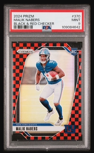 2024 Panini Prizm #370 MALIK NABERS Black & Red Checker Prizm Rookie PSA 9