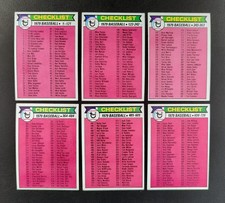 1979 Topps Baseball Checklists Lot 6 Cards All Series (1-6) EXMT-VGEX