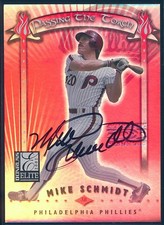 2001 Donruss Elite Passing the Torch Mike Schmidt Auto 048/100 - Phillies