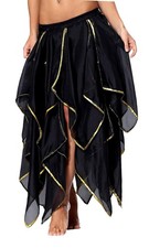 Sequin Chiffon Skirt for Women Costume 2-14 10 Panel-black