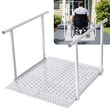 Folding Wheelchair Ramp Handrails Heavy Duty Threshold 500lbs