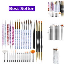 31pcs Nail Art Brushes Tools Set Dotting Tools for Gel Polish  Dust Brush,St...