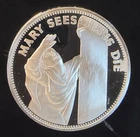 Mary Sees Jesus Die Catholic Society Mint Rare-0.925 Silver 26 Grams Art Medal